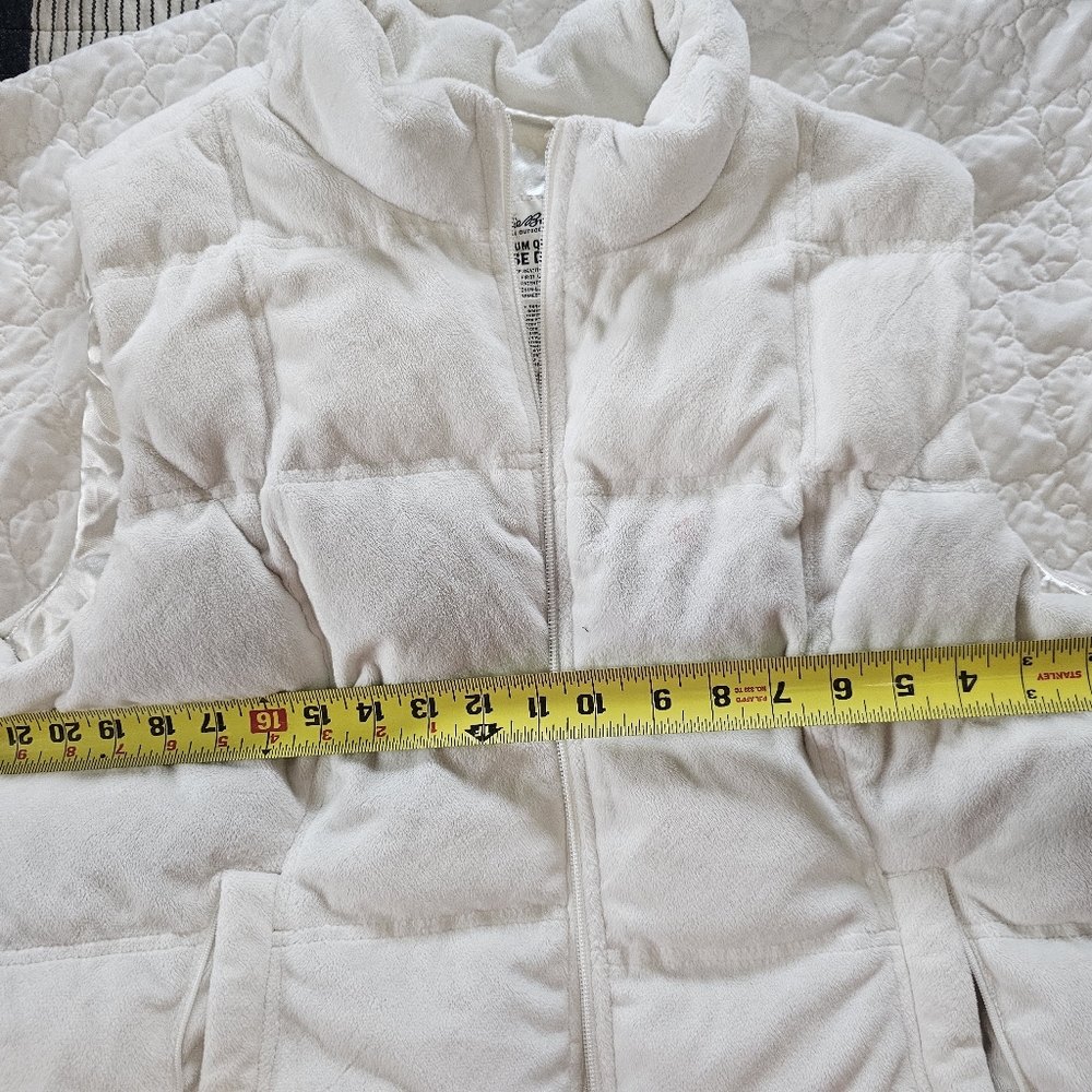 Eddie Bauer goose down vest. EUC, size XL. Winter white. - Picture 7 of 8